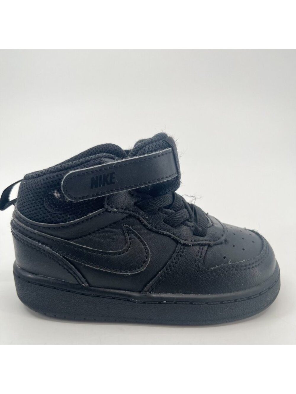Nike Court Borough Mid 2 Toddler Size 7C Triple Black Athletic Shoes Sneakers